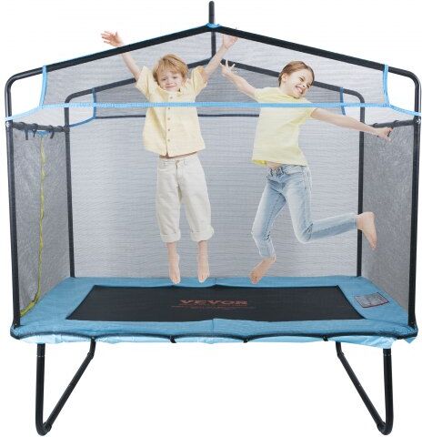 VEVOR 6FT Trampoline for Kids, 72" Indoor/Outdoor Toddlers Trampoline, Mini Baby Trampoline with Safety Enclosure Net, Gymnastics Bar, Hammock, Recreational Trampoline Birthday Gift for 3+ Years Kids