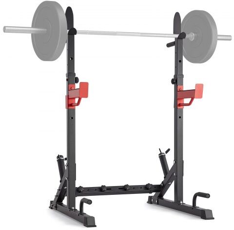 VEVOR Squat Stand Power Rack, Multi-Functional Barbell Rack with Hook, Weight Plate Storage Attachment, Adjustable Free Bench Press Stands, Max Load 600 Lbs Steel Exercise Squat Stand for Gym/Home Gym