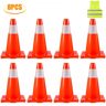 VEVOR 8Pack Traffic Cones, 18" Safety Cones, PVC Orange Traffic Safety Cone, with Reflective Collar Road Parking Training Cones