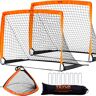 VEVOR Portable Soccer Goal, 4x3 ft Kids Backyard Soccer Net, Foldable Pop Up Practice Soccer Net, Mini Youth Training Soccer Goal Set, All-Weather Indoor Outdoor Soccer Goals with Carry Bag, 2 Pack