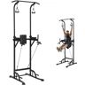 VEVOR Power Tower Dip Station, 10-Level Height Adjustable Pull Up Bar Stand, Multi-Function Home Gym Strength Training Fitness Workout Equipment with 7-Level Adjustable Backrest, PU Elbow Pads, 440LBS