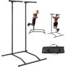 VEVOR Power Tower Dip Station, 2-Level Height Adjustable Pull Up Bar Stand, Multi-Function Strength Training Workout Equipment, Home Gym Fitness Dip Bar Station, 220LBS Weight Capacity, Black