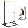 VEVOR Power Tower Dip Station, 8-Level Height Adjustable Pull Up Bar Stand, Multi-Function Strength Training Workout Equipment, Home Gym Fitness Dip Bar Station, 330LBS Weight Capacity, Black & Yellow