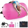 VEVOR Air Mat Tumble Track Air Spot, Round Inflatable Air Roller, Air Barrel Gymnastic Equipment with Electric Pump, Tumbling Backbend Trainer for Home Use/Gym/Yoga/Cheerleading/Beach/Park/Water, Pink