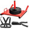 VEVOR Weight Sled Push Pull Heavy High Training Sled Drag Fitness HD Power Speed Training Sled for Athletic Exercise and Fitness Strength Training ( Red )