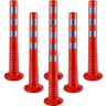 VEVOR Traffic Delineator, 6 PCS Posts Channelizer Cone, Delineator Post Kit 30” in Height, PU Traffic Post, Orange Safety Cones, Portable Spring Posts with Base, Barrier Cones with Reflective Bands