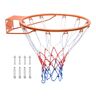 VEVOR Basketball Rim, Wall Door Mounted Basketball Hoop, Heavy Duty Q235 Basketball Flex Rim Goal Replacement with Net, Standard 18" Indoor and Outdoor Hanging Basketball Hoop for Kids Adults