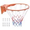 VEVOR Basketball Rim, Wall Door Mounted Basketball Hoop, Heavy Duty Q235 Basketball Flex Rim Goal Replacement with Net, Standard 18" Indoor and Outdoor Hanging Basketball Hoop for Kids Adults