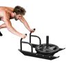 VEVOR Weight Training Pull Sled, Fitness Strength Speed Training Sled with Handle, Steel Power Sled Workout Equipment for Athletic Exercise & Speed Improvement, Suitable for 1"&2" Weight Plate, Black