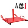 VEVOR Weight Training Pull Sled, Fitness Strength Speed Training Sled, Steel Power Sled Workout Equipment for Athletic Exercise and Speed Improvement, Suitable for 2" Weight Plate, Red