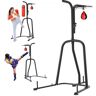 VEVOR 2 in 1 Punching Bag Stand, Steel Heavy Duty Workout Equipment, Adjustable Height Boxing Punching Bag and Speed Bag Stand, Freestanding Sandbag Rack, Holds Up to 400 lbs, for Home Gym Fitness