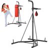 VEVOR 2 in 1 Punching Bag Stand, Steel Heavy Duty Workout Equipment, Adjustable Height Boxing Punching Bag and Speed Bag Stand, Freestanding Sandbag Rack, Holds Up to 400 lbs, for Home Gym Fitness