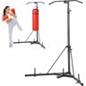 VEVOR 2 in 1 Punching Bag Stand, Steel Heavy Duty Workout Equipment, Adjustable Height Boxing Punching Bag Stand with Pull Up Bar, Freestanding Sandbag Rack, Holds Up to 400 lbs, for Home Gym Fitness