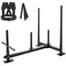 VEVOR Weight Training Sled, Pull Push Power Sled with Handle, Fitness Strength Resistance Training, Steel Workout Equipment for Athletic Exercise & Speed Improvement, Fit for 2" Weight Plate, Black