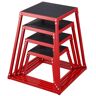 VEVOR Plyometric Jump Boxes, 12/18/24/30 Inch Plyo Box, Platform and Jumping Agility Box, Anti-Slip Fitness Exercise Step Up Box Set for Home Gym Training, Conditioning Strength Training, Red