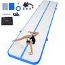 VEVOR Gymnastics Air Mat, 4 inch Thickness Inflatable Gymnastics Tumbling Mat, Tumble Track with Electric Pump, Training Mats for Home Use/Gym/Yoga/Cheerleading/Beach/Park/Water, 16 ft, Blue