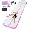 VEVOR Gymnastics Air Mat, 4 inch Thickness Inflatable Gymnastics Tumbling Mat, Tumble Track with Electric Pump, Training Mats for Home Use/Gym/Yoga/Cheerleading/Beach/Park/Water, 20 ft, Pink