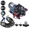 VEVOR RV Water Pump 5.3 GPM 5.5 Gallons Per Minute 12V Water Pump Automatic 70 PSI Diaphragm Pump with 25 Foot Coiled Hose Washdown Pumps for Boats Caravan Rv Marine Yacht