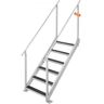 VEVOR Dock Ladder, 43''-51'' Adjustable Height, 500 lbs Load Capacity, Aluminum Alloy 6 Steps Pontoon Boat Ladder with Dual Handrails & Nonslip Rubber Mat, Ideal for Ship/Lake/Pool/Marine Boarding