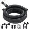 VEVOR 10AN Fuel Line Kit, 10 FT Fuel Hose Kit, 0.55" Nylon Stainless Steel Braided Fuel Line Oil/Gas/Diesel Hose End Fitting Kit, with 7 PCS Swivel Fitting Adapter Kit, Black