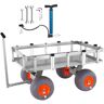 VEVOR Beach Fishing Cart, 500 lbs Load Capacity, Fish and Marine Cart with Four 13" Big Wheels PU Balloon Tires for Sand, Heavy-Duty Aluminum Pier Wagon Trolley with 6 Rod Holders for Fishing, Picnic