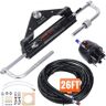 VEVOR Hydraulic Outboard Steering Kit, 150HP, Marine Boat Hydraulic Steering System, with Helm Pump Two-Way Lock Cylinder and 26 Feet Hydraulic Steering Hose, for Single Station Single-Engine Boats