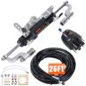 VEVOR Hydraulic Outboard Steering Kit, 300HP, Marine Boat Hydraulic Steering System, with Helm Pump Two-Way Lock Cylinder and 26 Feet Hydraulic Steering Hose, for Single Station Single-Engine Boats