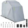 VEVOR Motorcycle Shelter, Waterproof Motorcycle Cover, Heavy Duty Motorcycle Shelter Shed, 420D Oxford Motorbike Shed Anti-UV, 110.2"x41.3"x63.8" Grey Shelter Storage Garage Tent w/Lock & Weight Bag