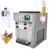 VEVOR Commercial Ice Cream Machine, 21 QT/H Yield, 1800W 3-Flavor Countertop Soft Serve Ice Cream Maker, 2 x 4L Hopper 2 x 1.8L Cylinder, LCD Panel Auto Clean Pre-cooling, for Restaurant Snack Bar