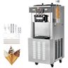 VEVOR Commercial Ice Cream Machine, 34-44 L/H Yield, 3400W 3-Flavor Freestanding Soft Serve Ice Cream Maker, 2 x 9L Stainless Steel Hopper, LED Panel Allows Single Cylinder Use Overnight Refrigeration