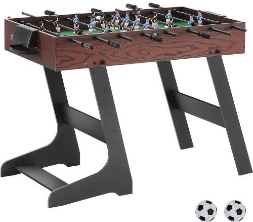 VEVOR Folding Foosball Table, 42 inch Standard Size Foosball Table, Indoor Full Size Foosball Table for Home, Family, and Game Room, Soccer with Foosball Table Set, Includes 2 Balls