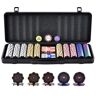 VEVOR Poker Chip Set, 500-Piece Poker Set, Complete Poker Playing Game Set with Carrying  Case, Heavyweight 14 Gram Casino Clay Chips, Cards, Buttons and Dices, for Texas Hold'em, Blackjack, Gambling