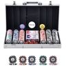 VEVOR Poker Chip Set, 300-Piece Poker Set, Complete Poker Playing Game Set with Aluminum Carrying  Case, 11.5 Gram Casino Chips, Cards, Buttons and Dices, for Texas Hold'em, Blackjack, Gambling