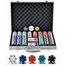 VEVOR Poker Chip Set, 500-Piece Poker Set, Complete Poker Playing Game Set with Aluminum Carrying  Case, 11.5 Gram Casino Chips, Cards, Buttons and Dices, for Texas Hold'em, Blackjack, Gambling