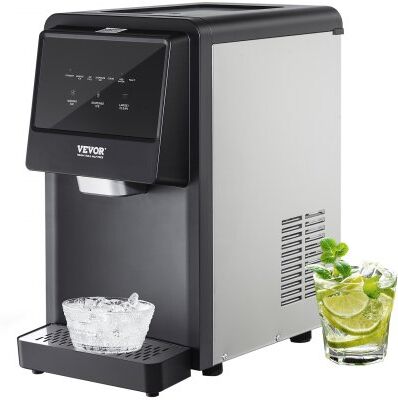 VEVOR Countertop Ice Maker, 62lbs in 24Hrs, Auto Self-Cleaning Portable Ice Maker with Water Filling Pipe, Water Filter and Drainpipe, Automatic Water Refill Ice Machine for Home Kitchen Office Party