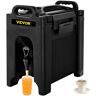 VEVOR Insulated Beverage Dispenser, 2.5 Gal, Double-Walled Beverage Server w/ PU Insulation Layer, Hot and Cold Drink Dispenser w/ 2-Stage Faucet Handles Nylon Latches Vent Cap, NSF Approved, Black