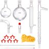 VEVOR Lab Distillation Kit, 3.3 Boro Lab Glassware Distillation Kit with 24, 40 Joint, 1000ml Essential Oil Distillation Apparatus Kit, 14 pcs Set of Glassware Equipment