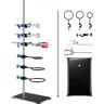 VEVOR Lab Stand Support, Laboratory Retort Support Stand Set, Steel Lab Stand 23.6" Rod and 8.3" x 5.7" Cast Iron Base, Includes Flask Clamps, a Burette Clamp and Cross Clamps