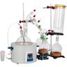 VEVOR Short Path Distillation Kit 2000ml Distillation Apparatus with Cold Trap and Heating Mantle Max. 380℃ Borosilicate Glass Lab Glassware Lab Distillation Glassware Apparatus with Adjustable Height