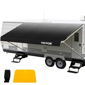 VEVOR RV Awning 21 ft, Awning Replacement Fabric 20 ft 2 in, Charcoal Fade RV Awning Replacement, 15oz Vinyl Material Replacement Awning, Sun Shade and Waterproof Camper Awning Replacement Fabric