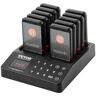 VEVOR Restaurant Pager System, Wireless 400m Long Range Lineup Waiting Queue Signal, Guest Customer Calling Beepers with Vibration & Flashing, 10 Buzzers for Food Truck, Church, Nursery, Hospital