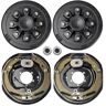 VEVOR Trailer Hub Drum Kits 8 on 6.5" B.C. with 12" x 2" Electric Brakes, Self-Adjusting Trailer Brake Assembly for 7000 lbs Axle, 5-Hole Mounting, Backing Plates for Brake System Part Replacement