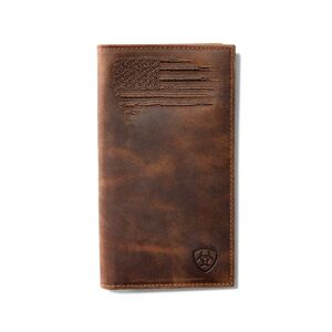 Ariat Men's Rodeo Wallet Patriot Flag Embroidery in Brown, Size: OS by Ariat