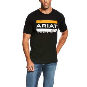 Ariat Men's Bar Stripe T-Shirt in Black Cotton, Size: Large by Ariat