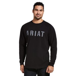 Ariat Men's Rebar CottonStrong Block T-Shirt in Black, Size: 3XLT by Ariat