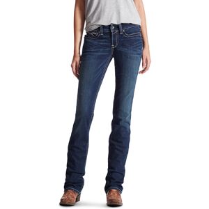 Women's R.E.A.L. Mid Rise Stretch Icon Stackable Straight Leg Jeans in Ocean, Size: 25 Long by Ariat