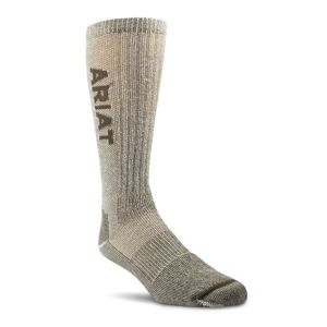 Ariat Lightweight Merino Wool Blend Mid Calf Steel Toe Work Socks 2 Pair Pack in Black, Size: Medium Regular by Ariat