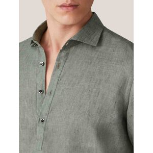 Luca Faloni Safari Green Ravello Linen Shirt  - Green - Size: Large