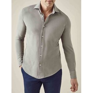 Luca Faloni Dove Grey Siena Piqué Shirt  - Grey - Size: 3X-Large