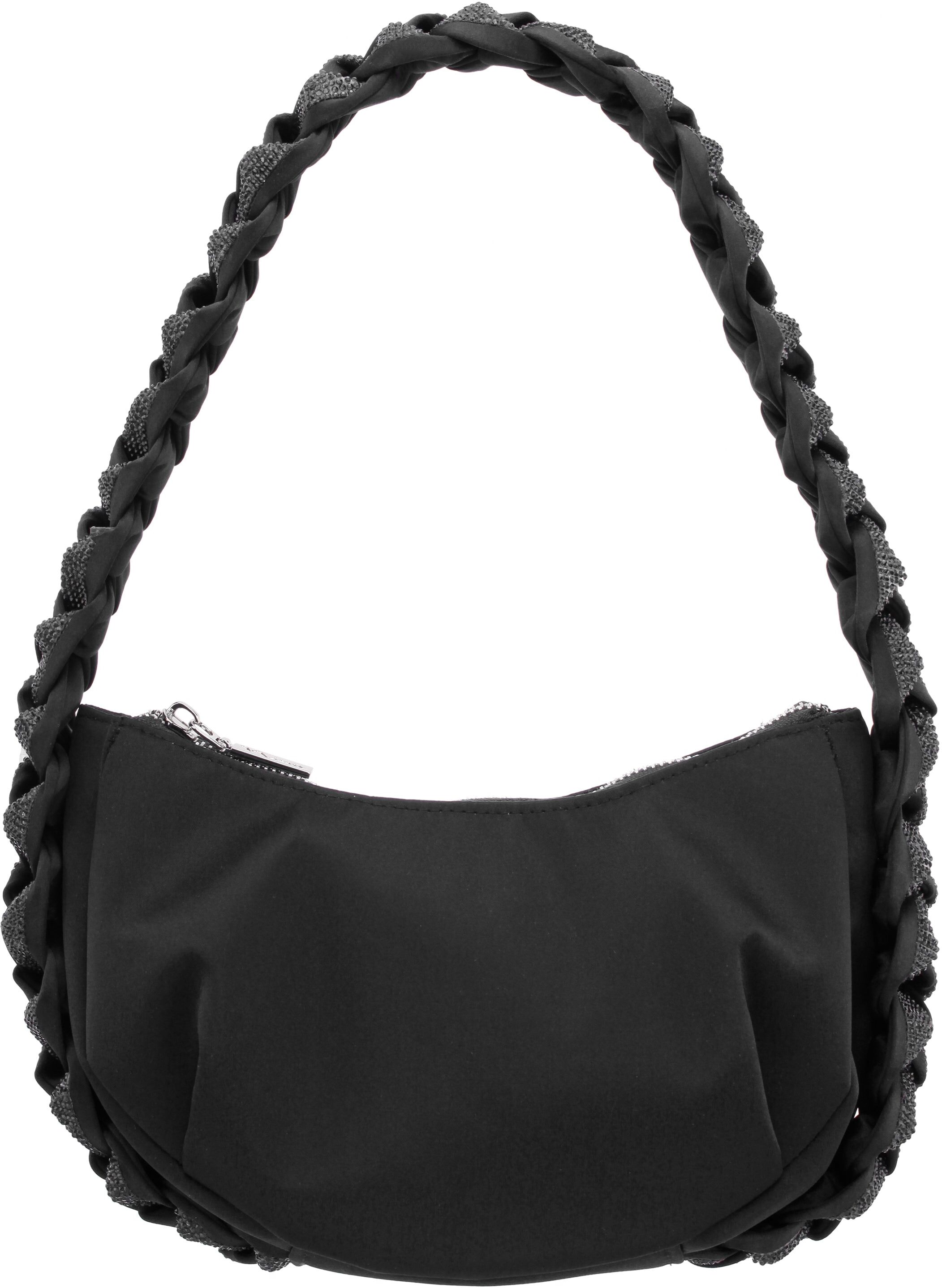 Nina Starry-black Braided Crystal Detail Hobo Bag  - BLACK - Size: One Size